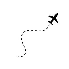 Airplane route . Plane path vector illustration.