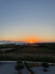 sunset over the horizon 