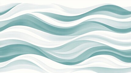 Abstract Teal and White Wavy Lines Background Design