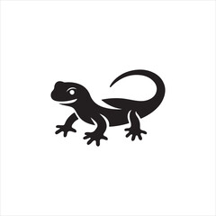 Fototapeta premium chameleon cartoon isolated on white