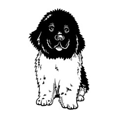 Puppy Newfoundland - Dog Breed, Puppy Breed Vector File, detailed vector