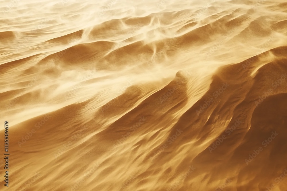 Poster dynamic texture of sand being blown by wind with small ridges forming across surface