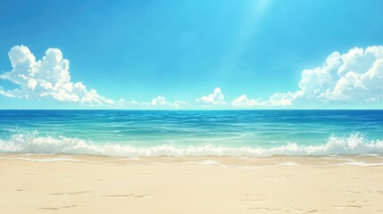 Obraz premium Serene Beach Scene Under A Sunny Sky