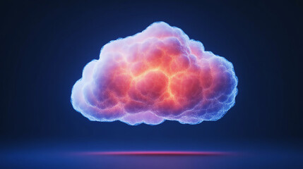 Glowing cloud in shades of purple and blue, symbolizing energy and creativity in the atmosphere.