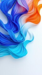 Obraz premium Abstract Blue Orange Swirling Waves Fluid Design 3D Render Background Texture