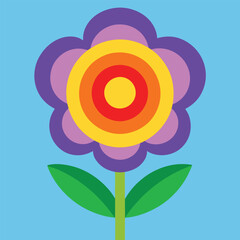 Colorful abstract flower vector art with vibrant hues and creative design. Perfect for modern graphics, digital art, and nature-inspired decorative projects.