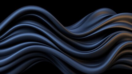 Fototapeta premium Abstract Dark Blue Waves Swirling Fabric Elegant Smooth Texture Background