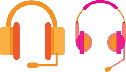 Creative Headset Icon Set, Professional and Stylish Designs for Gaming, Streaming, and Communication.