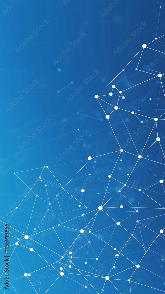 Aufkleber abstract blue network connection lines dots digital technology background