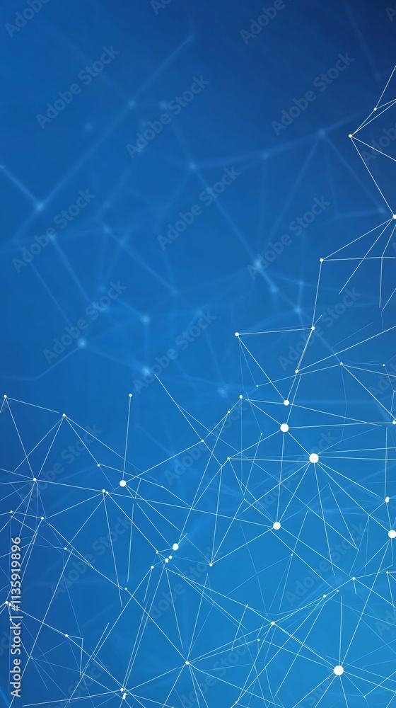 Poster abstract blue network connection lines dots digital technology background