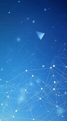 Fototapeta premium Abstract Blue Network Connection Lines Dots Polygonal Background