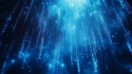 Obraz premium Dynamic blue light particles abstract space digital animation sci-fi