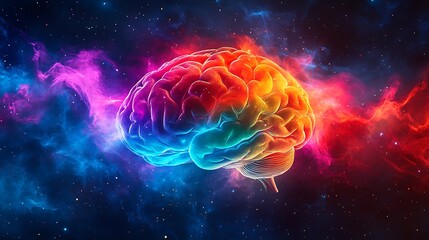 Obraz premium Creative brain visualization digital art cosmic environment