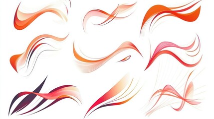 A collection of abstract shapes and lines that can be used as design elements in various projects