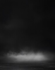 Dark Abstract Mist Landscape, Monochrome Fog Scene, AI Generated