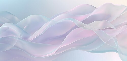 A soft and soothing digital abstract gradient wave background featuring pastel colors like lavender, baby blue, and soft pink. The waves flow gracefully, creating a dreamy atmosphere.