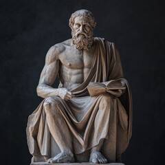 statue of a seated man with a book