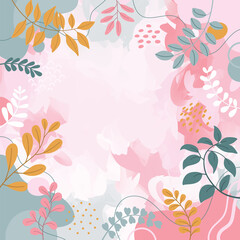 Abstract backgrounds for design. Colorful banners with spring leaves.