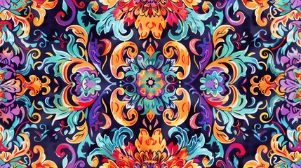 A bright, colorful floral pattern.