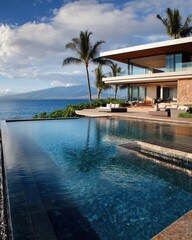 Obraz premium Oceanfront Luxury Villa with Infinity Pool and Breathtaking Panoramic Views
