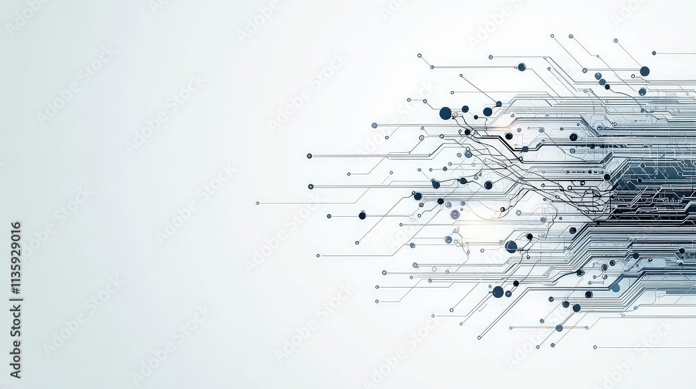 Poster abstract tech background circuit board lines digital network innovation technology con