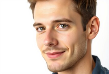 Obraz premium Half-length portrait of a 25-year-old male with a calm and neutral expression
