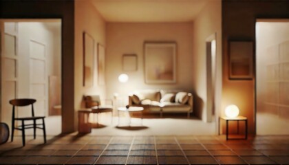 Blurry photo of luxury hotel room for background