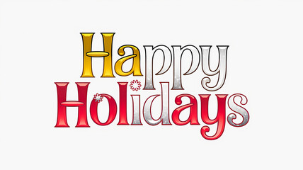 Fototapeta premium Happy Holidays Festive Christmas Words Illustration Graphic For Marketing