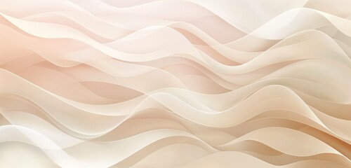 Obraz premium A subtle and elegant digital abstract gradient wave background with soft colors like beige, ivory, and blush pink. The waves create a gentle, sophisticated pattern.