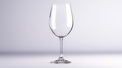 Obraz premium Single White Wine Glass on Plain Background