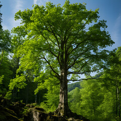 Fototapeta premium Majestic Dominance: A Portrait of The Mature and Powerful AK Tree Species in Its Natural Habitat