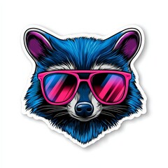 Neon Raccoon Sticker Design