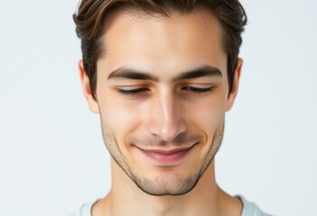 Fototapeta premium Half-length portrait of a calm male model