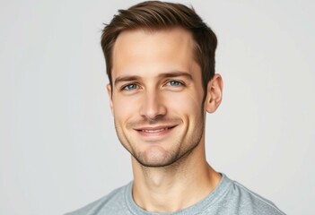 Naklejka premium Half-length portrait of a calm and serene male