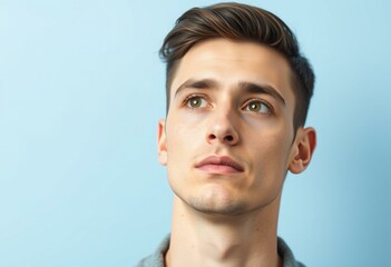 Fototapeta premium A portrait of a young man with a neutral expression