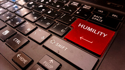 humility text button on keyboard, concept background