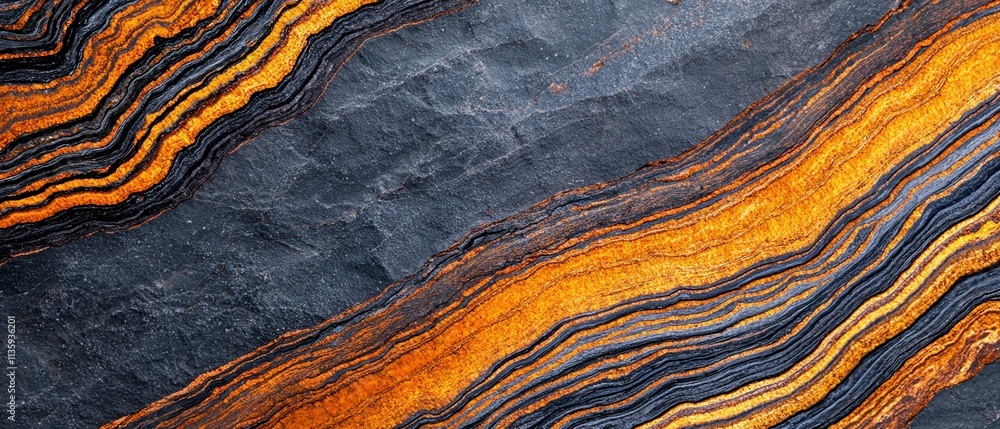 Poster deep earth analysis concept. a vivid abstract image showcasing layered textures in rich orange and d