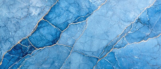 Naklejka premium deep earth analysis concept. A beautiful blue marble texture with intricate veining, showcasing a blend of light and dark hues.