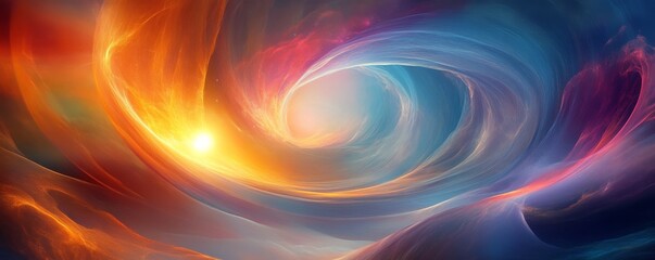 Obraz premium Colorful swirling abstract vortex, cosmic energy