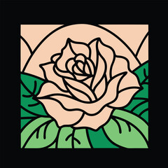 Rose flower vector art illustration design featuring elegant floral details. Perfect for creative projects, digital artwork, and decorative applications.