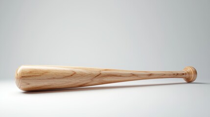 a baseball bat made of polished wood - isolated studio photo
