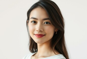 Naklejka premium Serene female portrait with calm expression