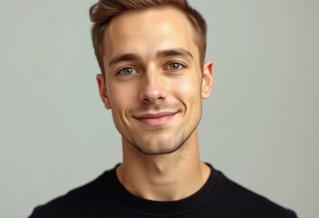 Fototapeta premium Half-length portrait of a calm male