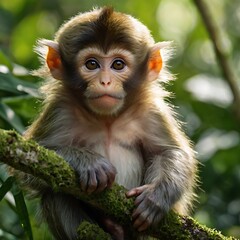 japanese macaque on a tree