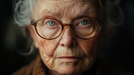 Intense Portrait of an Elderly Woman