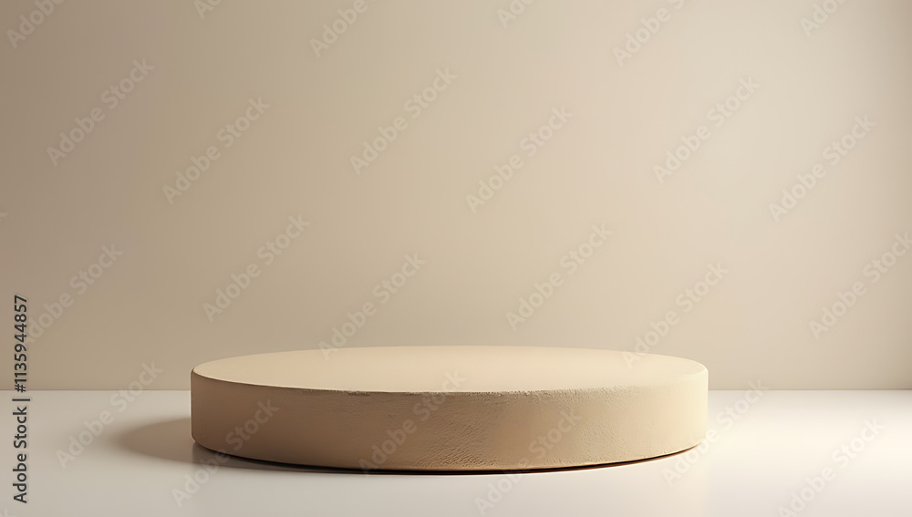 Poster The sandstone top of a product is displayed on a platform with an isolated background for selective focus._00002_