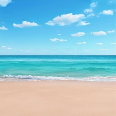 Fototapeta premium Serene Turquoise Ocean Beach Summer Vacation Wallpaper