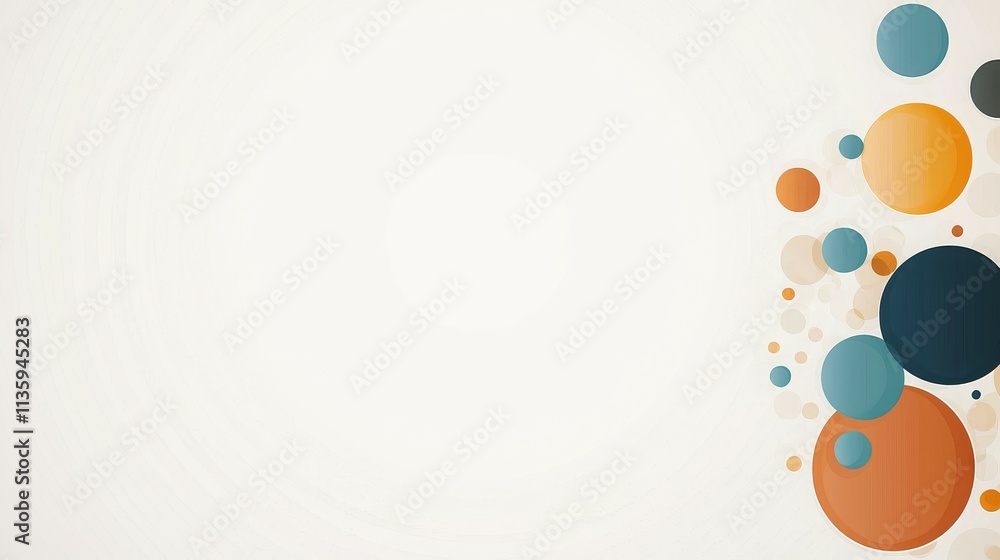 Poster abstract design featuring colorful circles on a light background, suitable for presentations or grap