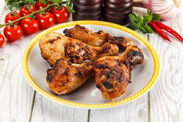 Hot and tasty chicken drumstick barbecue