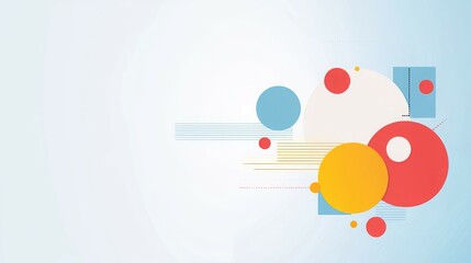 Obraz premium Abstract design featuring colorful circles and shapes on a light background.